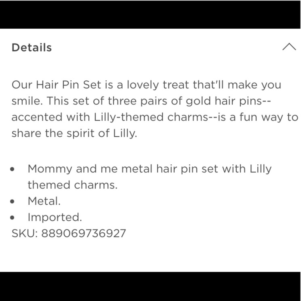 HP!๐ Lilly Pulitzer Gold Hair Pin Set - Picture 3 of 3